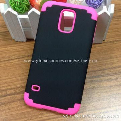 PC + Silicone Cases for Samsung S5, 2-in-1 Design, Various Colors Available